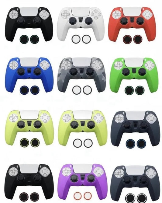 FUNDA PROTECTORA MANDO PS5 | +GRIPS PARA JOYSTICK ANTIDESLIZANTES